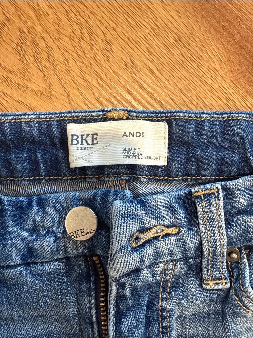 BKE slim fit mid rise cropped straight jeans - Picture 3 of 3